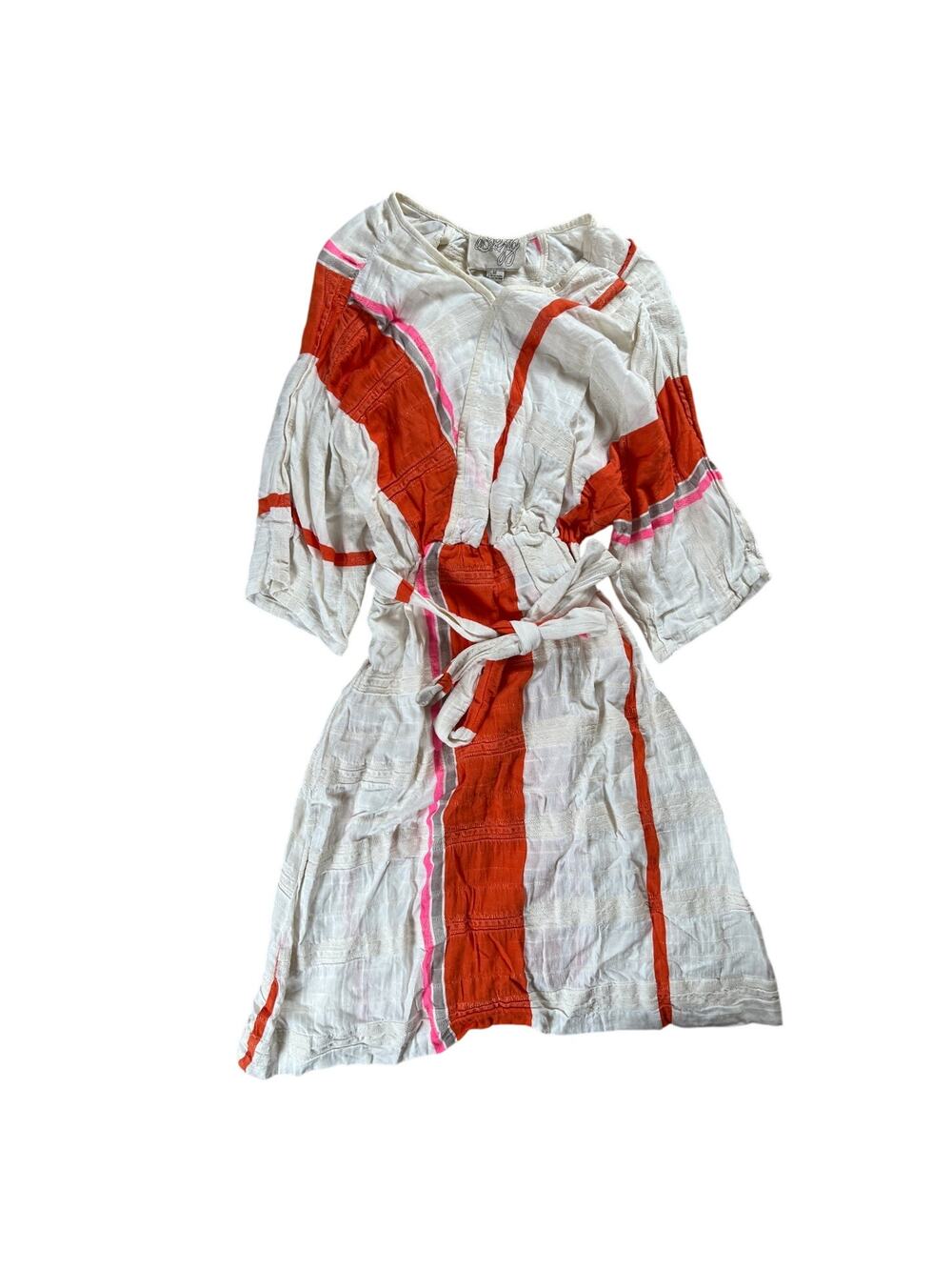 Ace & Jig Women's Striped Dress Size Medium Belted Blended Cotton